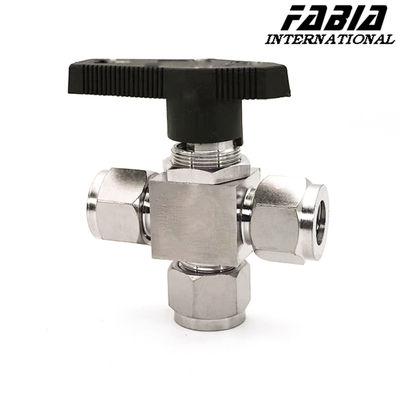 Valvola a sfera a tre vie in acciaio inossidabile ad alta pressione per acqua tipo T