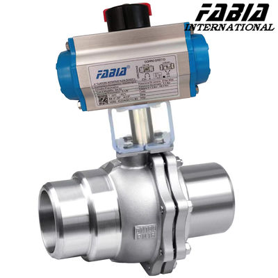 Valvola a sfera pneumatica ad alta pressione due pezzi Valvola a sfera industriale in acciaio inossidabile