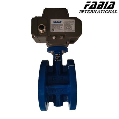 Valvola a farfalla industriale a flangia elettrica in acciaio al carbonio DN50