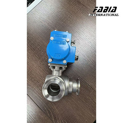Valvola a sfera pneumatica a tre vie in acciaio inossidabile tipo L per installazione rapida in KF50