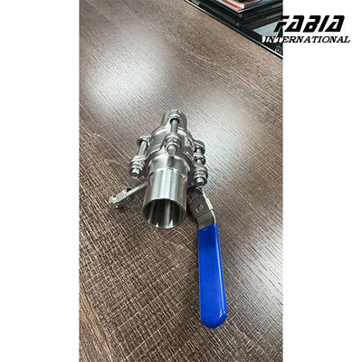 Valvola a sfera a tre pezzi resistente alle alte temperature con porta di spurgo e leva per la pulizia dei reattori