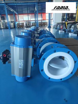 Valvola a farfalla flangiata pneumatica rivestita in fluoropolimero, economica ed efficiente